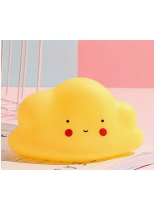 Portable Kids Cartoon LED Night Light Children Bedroom Table Lamp Bedside Moon Star Nightlight Best Birthday Gift for Kids, Home Décor, Kid' Room Decoration, Living Room, Yellow Cloud Fatio General Trading