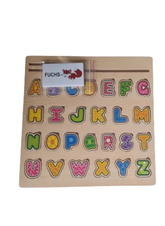 Premium Wooden Alphabet Puzzle with Animal Cards (20 Cards) Fatio General Trading