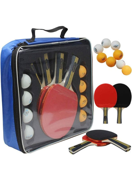 Quality Ping Pong Paddle Set - 4 Professional Table Tennis Rackets/Paddles - 8 Premium Balls, Portable Cover Case Holder Included Fatio General Trading