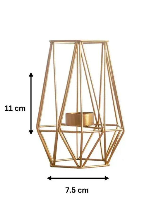 Gold Geometric Hollow Round Candle Holder