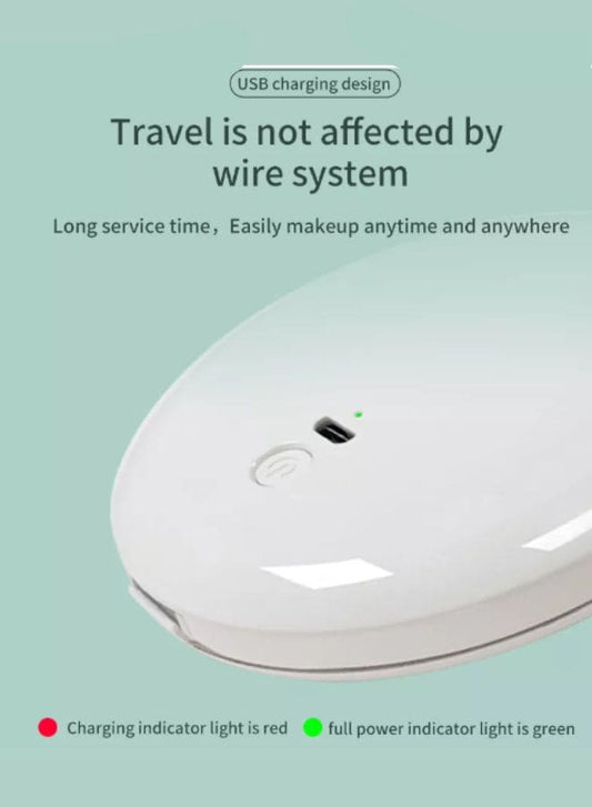 Rechargeable Compact Mirror with Light,1x/5x Magnification, Dimmable Lighted Travel Makeup Mirror,LED Compact Mirror for Purses,Pocket,Touch Switch,Type-c Charging,Daylight,Portable,Handheld, White Fatio General Trading