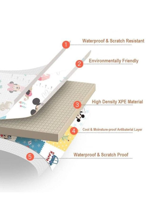 Reversible Folding Children's Waterproof and Non-toxic Double Sided Mat (200x180x1.0cm), Mouse Fatio General Trading