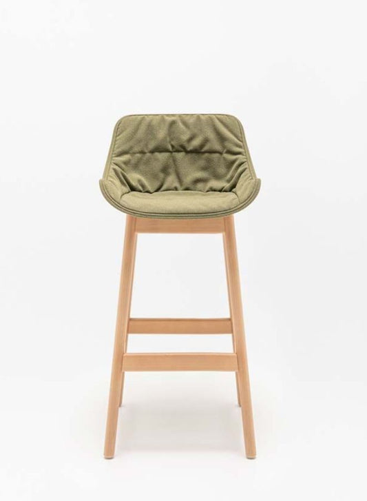 Baltic Soft Duo High Stool with Wooden Base (Customizable)