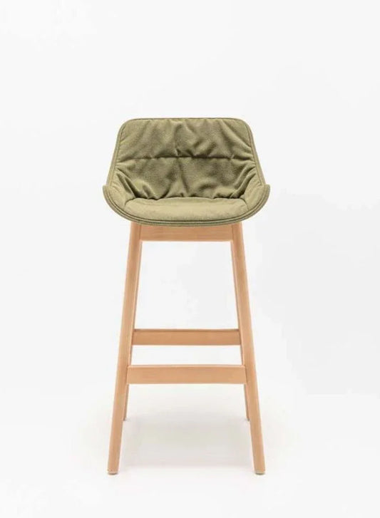 Baltic Soft Duo High Stool with Wooden Base (Customizable)