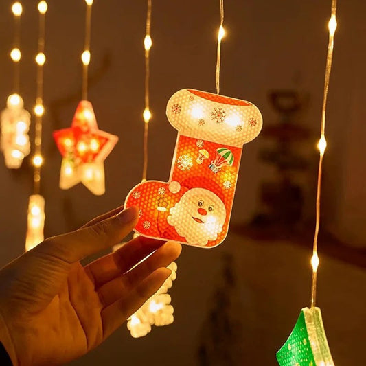 اضاءة نوافذ LED لعيد الميلاد للحفلات وزينة عيد الميلاد 3 متر