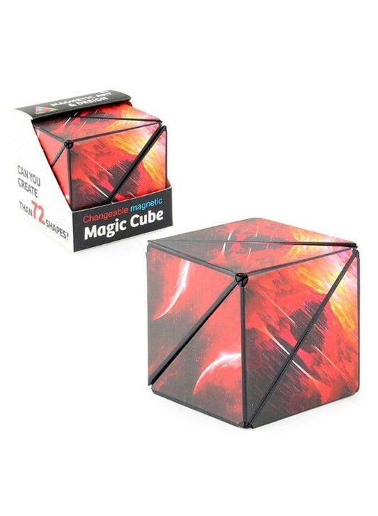 Shape Shifting Box, Fidget Cube with 36 Rare Earth Magnets - Extraordinary 3D Magic Cube – Cube Magnet Fidget Toy Transforms Into Over 70 Shapes, Red Fatio General Trading