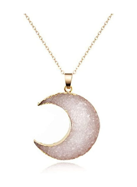 Silver Moon Alloy Link Chain Necklace for Women - Add a Touch of Celestial Charm Fatio General Trading
