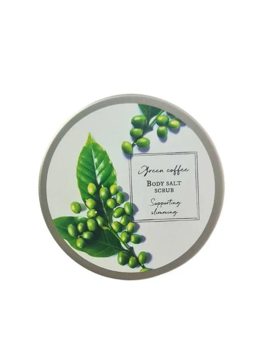 Green Coffee Salt-Sugar Body Scrub – Natural Exfoliating Scrub with Coffee, Grape Seed, Almond & Avocado Oils – Energizing, Revitalizing & Skin-Smoothing Care