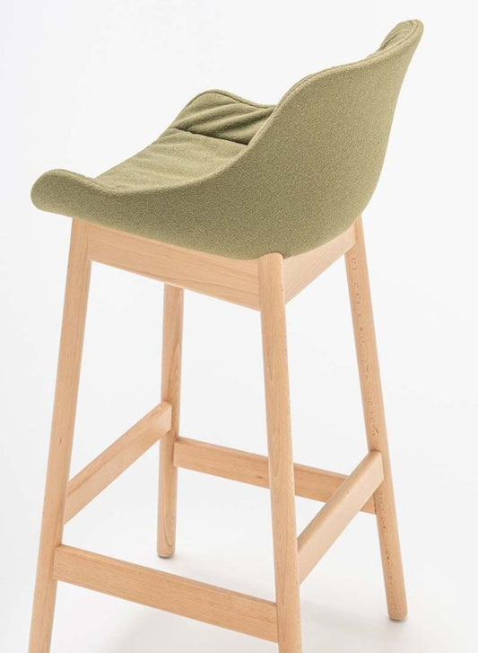 Baltic Soft Duo High Stool with Wooden Base (Customizable)