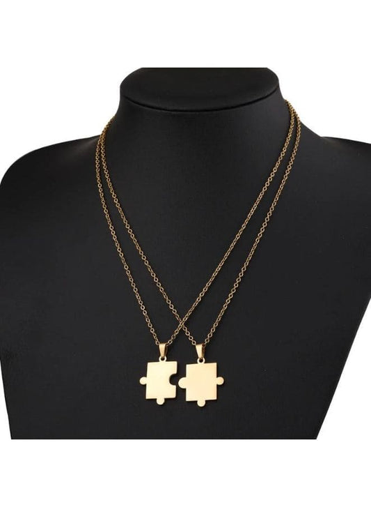 Unique Matching Puzzle Pieces Necklaces for Couples Set - Make a Statement with Your Accessories Fatio General Trading