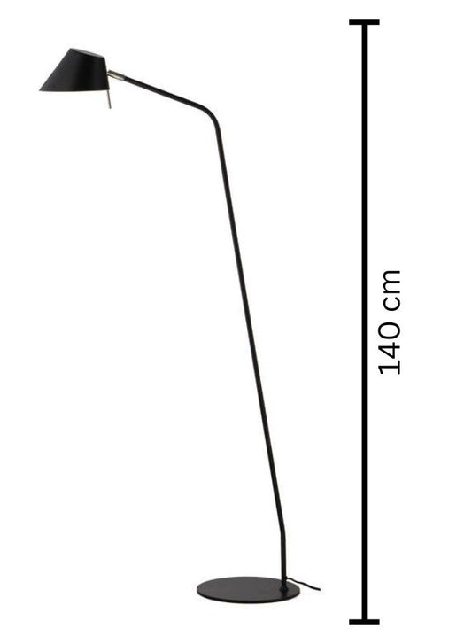 Office Floor Lamp - Sleek Black Matte Steel for Professional Spaces size