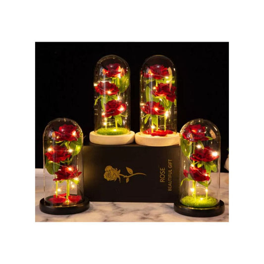 Valentines Day Gifts for Her, Valentine Rose Gift for Her Anniversary Birthday Party Beauty and The Beast Rose Flowers Artificial Rose Flower Gift on Preserved Rose Unique Gift for Wife Fatio General Trading