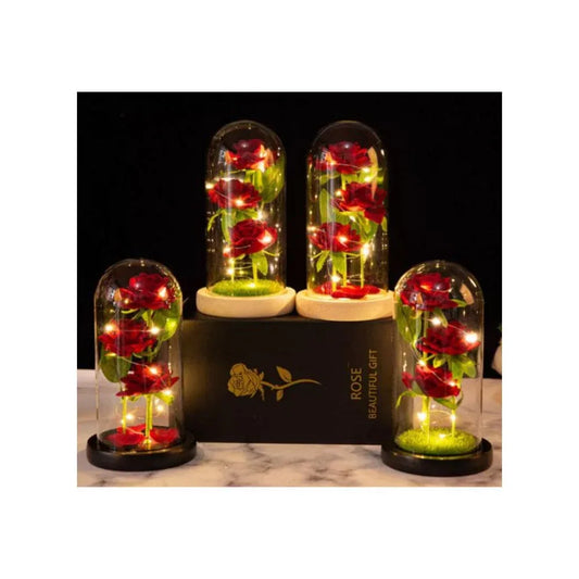 Valentines Day Gifts for Her, Valentine Rose Gift for Her Anniversary Birthday Party Beauty and The Beast Rose Flowers Artificial Rose Flower Gift on Preserved Rose Unique Gift for Wife Fatio General Trading