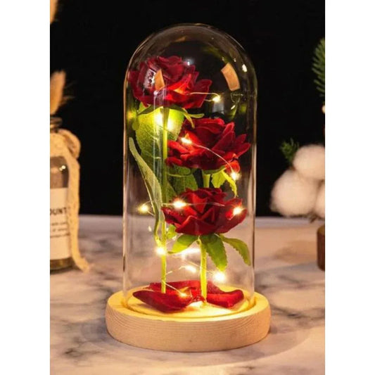 Valentines Day Gifts for Her, Valentine Rose Gift for Her Anniversary Birthday Party Beauty and The Beast Rose Flowers Artificial Rose Flower Gift on Preserved Rose Unique Gift for Wife Fatio General Trading
