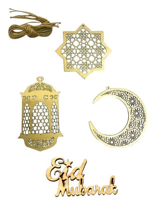 Wooden Eid Mubarak Decoration English Alphabet Crafts DIY Letters for Eid Mubarak Festival Themed Materials Fatio General Trading