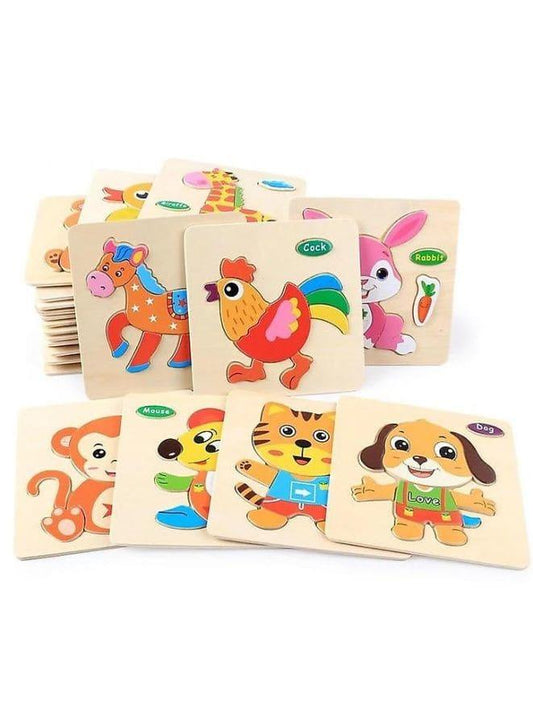 Wooden Puzzles for Kids Boys and Girls Vehicle Set pack of 8 Fatio General Trading