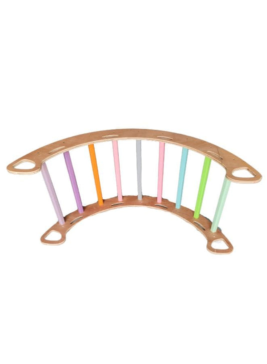Wooden Rainbow Colored Arch Climbers for kids, Climbing and Rocking Wooden Chair set for kids aged 2 to 8, kid's Furniture set for Home, Nursery and Play Area Fatio General Trading