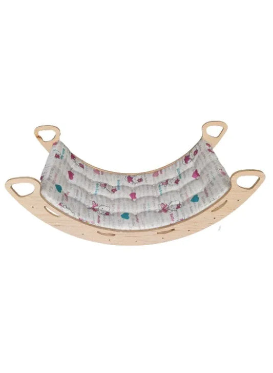 Wooden Rocker Balance Board with Mattress for Kids aged 2 to 9, Wooden Kid's Furniture toy for Active Play, Kitty Fatio General Trading