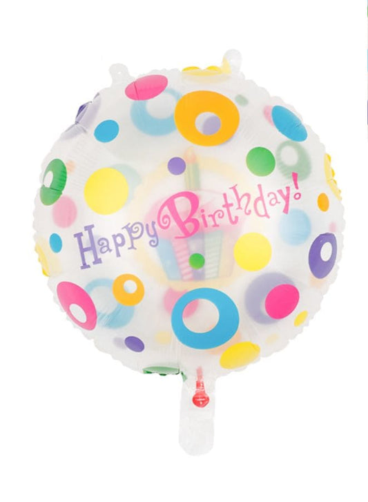 1 pc 18 Inch Birthday Party Balloons Large Size Cup Cake Happy Birthday Double Sided Foil Balloon Adult & Kids Party Theme Decorations for Birthday, Anniversary, Baby Shower Fatio General Trading