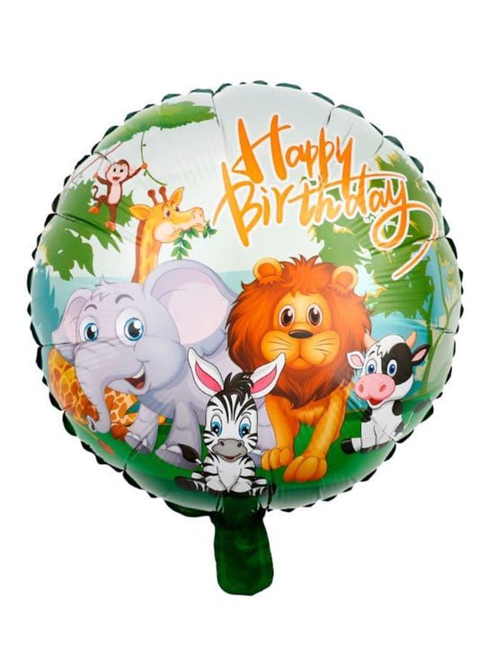 1 pc 18 Inch Birthday Party Balloons Large Size Happy Birthday Jungle 2 Foil Balloon Adult & Kids Party Theme Decorations for Birthday, Anniversary, Baby Shower Fatio General Trading