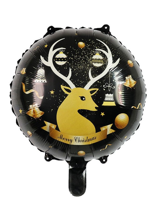 1 pc 18 Inch Christmas Party Balloons Large Size Deer Black Foil Balloon Adult & Kids Party Theme Decorations for Birthday, Anniversary, Baby Shower Fatio General Trading
