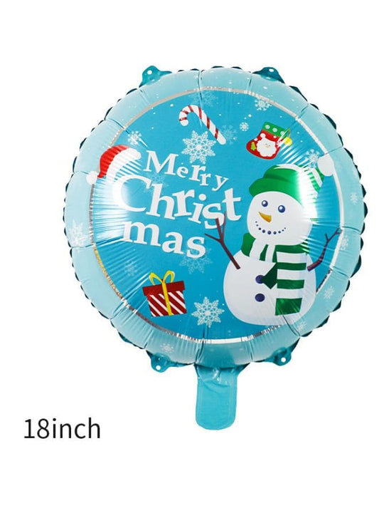 1 pc 18 Inch Christmas Party Balloons Large Size Snowman Blue Foil Balloon Adult & Kids Party Theme Decorations for Birthday, Anniversary, Baby Shower Fatio General Trading