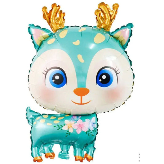 1 pc Birthday Party Balloons Large Size Deer Foil Balloon Adult & Kids Party Theme Decorations for Birthday, Anniversary, Baby Shower, Blue Fatio General Trading