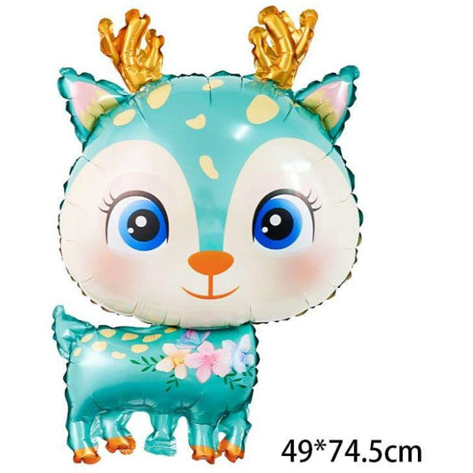 1 pc Birthday Party Balloons Large Size Deer Foil Balloon Adult & Kids Party Theme Decorations for Birthday, Anniversary, Baby Shower, Blue Fatio General Trading