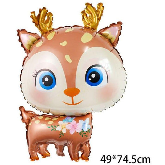 1 pc Birthday Party Balloons Large Size Deer Foil Balloon Adult & Kids Party Theme Decorations for Birthday, Anniversary, Baby Shower, Brown Fatio General Trading