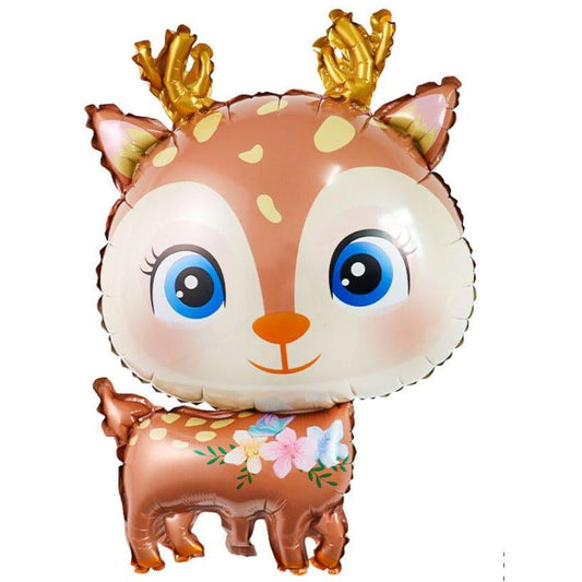 1 pc Birthday Party Balloons Large Size Deer Foil Balloon Adult & Kids Party Theme Decorations for Birthday, Anniversary, Baby Shower, Brown Fatio General Trading