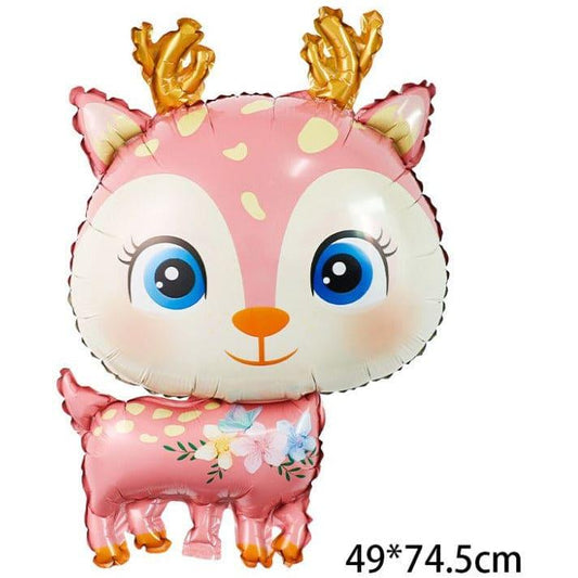 1 pc Birthday Party Balloons Large Size Deer Foil Balloon Adult & Kids Party Theme Decorations for Birthday, Anniversary, Baby Shower, Pink Fatio General Trading