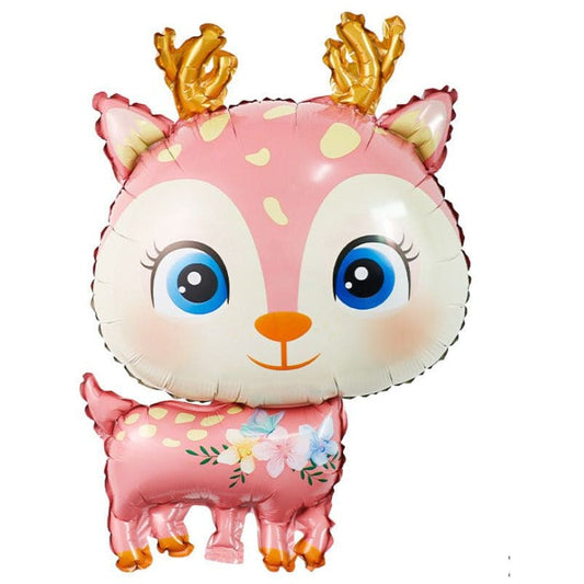 1 pc Birthday Party Balloons Large Size Deer Foil Balloon Adult & Kids Party Theme Decorations for Birthday, Anniversary, Baby Shower, Pink Fatio General Trading