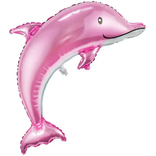 1 pc Birthday Party Balloons Large Size Dolphin Foil Balloon Adult & Kids Party Theme Decorations for Birthday, Anniversary, Baby Shower, Pink Fatio General Trading