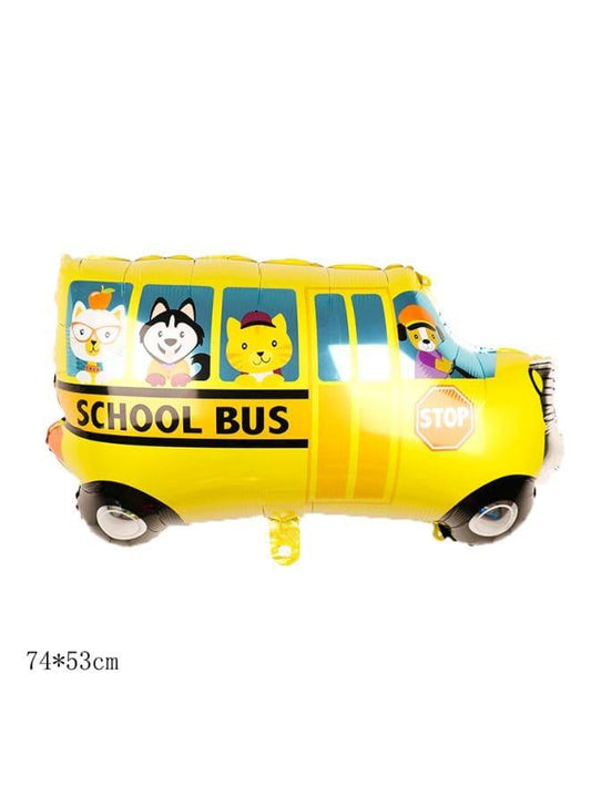 1 pc Birthday Party Balloons Large Size School Bus Foil Balloon Adult & Kids Party Theme Decorations for Birthday, Anniversary, Baby Shower Fatio General Trading