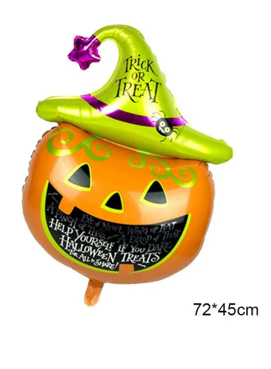 1 pc Halloween Party Balloons Large Size Halloween Pumpkin Hat Foil Balloon Adult & Kids Party Theme Decorations for Birthday, Anniversary, Baby Shower Fatio General Trading