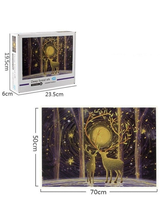 1000 Piece Deep Forest Elk Jigsaw Puzzle with Unique Artwork for Kids And Adults Fatio General Trading