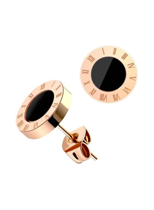 Elegant Roman Numeral Earrings for Women Single Stud Black Color Earring | Perfect Jewelery Gift for Women