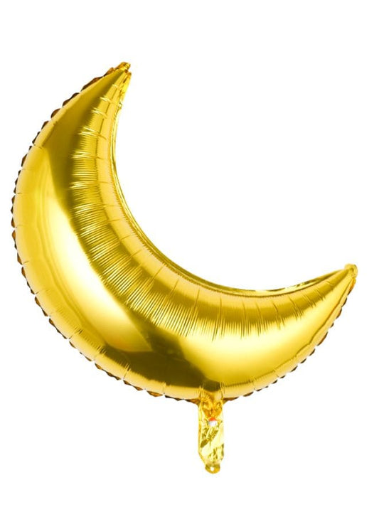 2 pc 28 Inch Birthday Party Balloons Large Size Moon Foil Balloon Adult & Kids Party Theme Decorations for Birthday, Anniversary, Baby Shower, Gold - Fatio General Trading