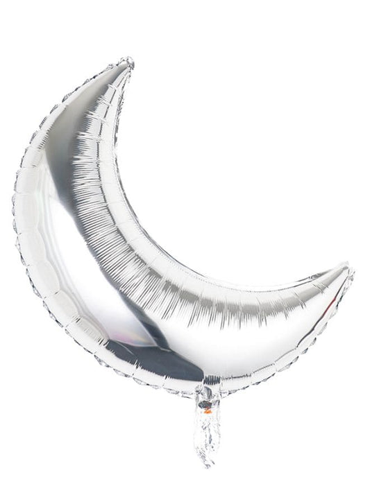 2 pc 28 Inch Birthday Party Balloons Large Size Moon Foil Balloon Adult & Kids Party Theme Decorations for Birthday, Anniversary, Baby Shower, Silver - Fatio General Trading