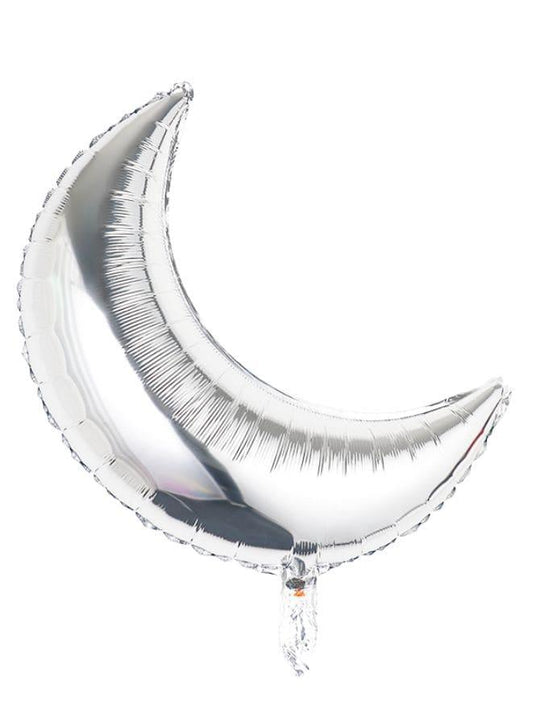 2 pc 28 Inch Birthday Party Balloons Large Size Moon Foil Balloon Adult & Kids Party Theme Decorations for Birthday, Anniversary, Baby Shower, Silver - Fatio General Trading