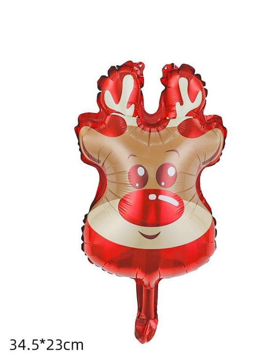 2 pcs Christmas Decoration Foil Balloon Party Supplies for parties, celebrations, and decorating (Reindeer & Santa Claus) - Fatio General Trading