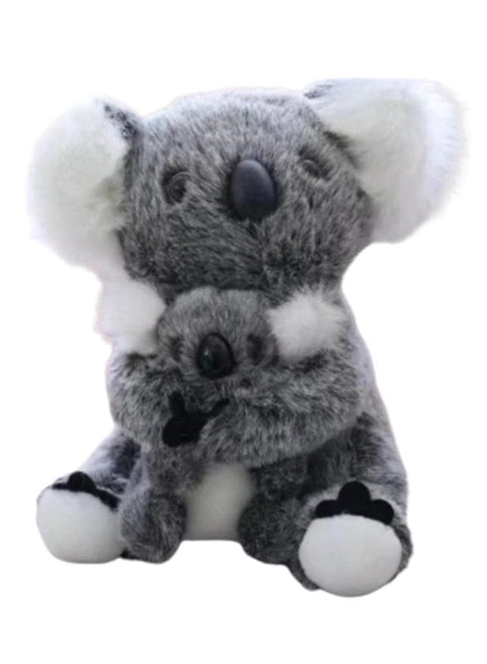 2 pcs Lovely Cotton made Koala Plush Toys Koala Bear Mother and Child Stuffed Soft Doll Kids Lovely Gift Toys 28cm, gray - Fatio General Trading