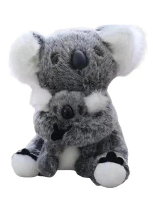 2 pcs Lovely Cotton made Koala Plush Toys Koala Bear Mother and Child Stuffed Soft Doll Kids Lovely Gift Toys 28cm, gray - Fatio General Trading