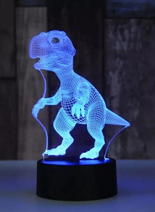 3D Dinosaur Shape Night Light Touch Table Desk Optical Illusion Lamps 7 Color Changing Lights Home Decoration Xmas Birthday Gift - Fatio General Trading