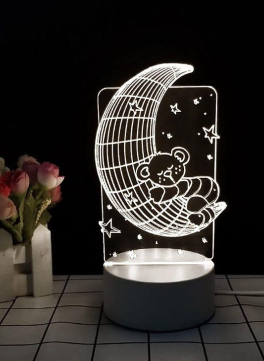3D Moon Shape Night Light Touch Table Desk Optical Illusion Lamps 7 Color Changing Lights Home Decoration Xmas Birthday Gift - Fatio General Trading