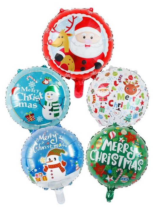 5 pc 18 Inch Party Balloons Large Size Christmas Set Foil Balloon Adult & Kids Party Theme Decorations for Birthday, Anniversary, Baby Shower - Fatio General Trading