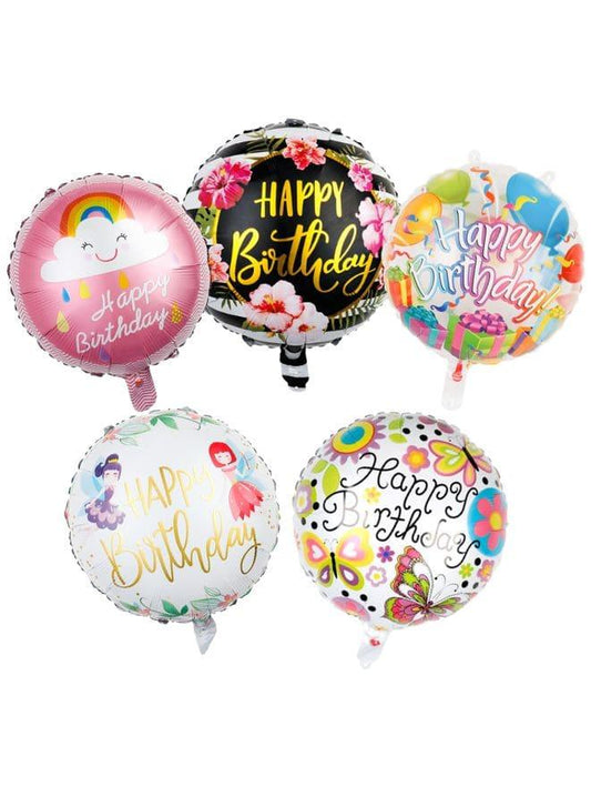 5 pc 18 Inch Party Balloons Large Size Girls Foil Balloon Adult & Kids Party Theme Decorations for Birthday, Anniversary, Baby Shower - Fatio General Trading