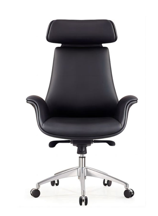 Luxury Swivel Black Leather Executive Office Chair