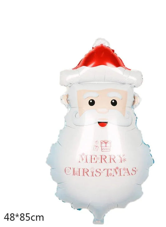 5pcs Christmas Foil Balloons include 1 x Santa Claus, 1 x Candy Cane, 1 x Reindeer, 1 x Snowman, 1 x Penguine Happy Holidays Giant Balloon Decoration Party Supplies - Fatio General Trading