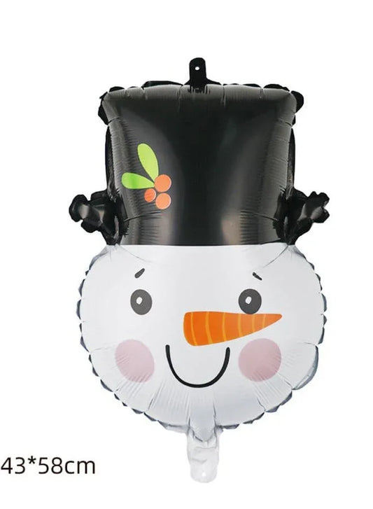 5pcs Christmas Foil Balloons include 1 x Santa Claus, 1 x Snowman, 1 x Penguine, 1 x Elf, 1 x Christmas Tree Happy Holidays Giant Balloon Decoration Party Supplies - Fatio General Trading